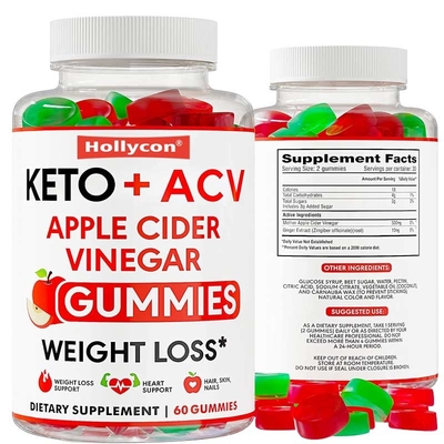 OEM Keto Apple Cider Vinegar Advanced Berat Badan Pengelolaan Lemak Kehilangan Slimming Gummies