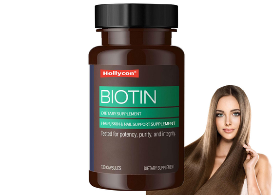 Suplemen Diet Biotin Kapsul 130PCS Dukungan Untuk Rambut Kulit Kuku Kesehatan