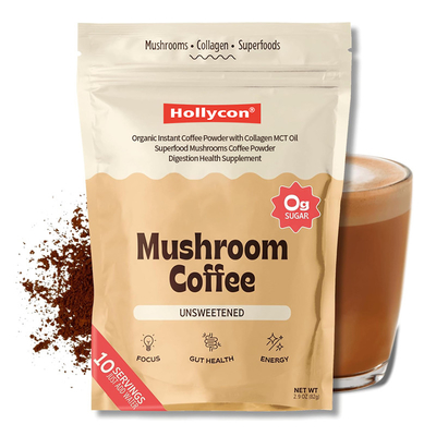Organic Instant Mushroom Coffee With Collagen MCT Oil Digestion Suplemen Kesehatan Jamur Kopi Bubuk