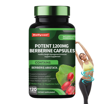 Berberine Kapsul 1200mg Kuat Pengelolaan Berat Badan Sehat Suplemen Dukungan Kekebalan