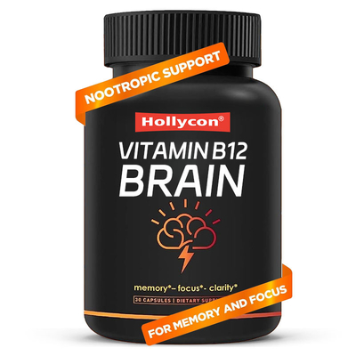 Dukungan OEM Vitamin Penting Suplemen Otak untuk Memori Vitamin B12 Kapsul Otak