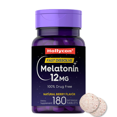 Melatonin 12 mg Tablet Larut Cepat Meningkatkan Siklus Tidur Alami Rasa Berry