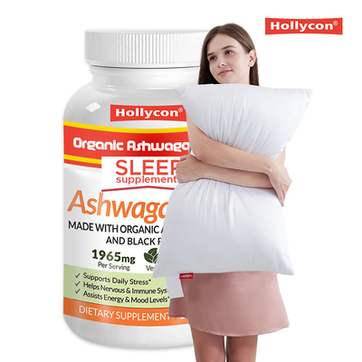 Kapsul Ashwagandha organik dengan lada hitam membantu meringankan stres tidur jatuh Anti kelelahan