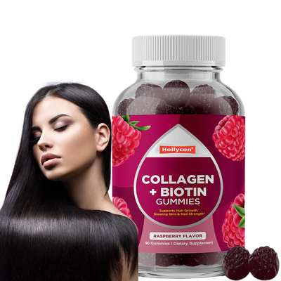 Permen karet biotin dengan kolagen laut untuk pertumbuhan rambut dan kuku kulit yang sehat