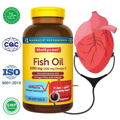 Custom Omega 3 Asam Lemak Minyak Ikan Softgels Mendukung Hati Sehat