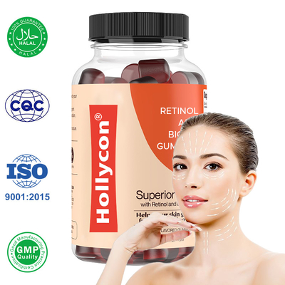 Skin Retinol Gummies dengan Biotin untuk Mencerahkan Kulit Rambut dan Kuku Anti-penuaan