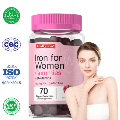 Iron Gummies Untuk Wanita 250mcg Folic Acid 18mg Iron Untuk Produksi Sel Darah Merah