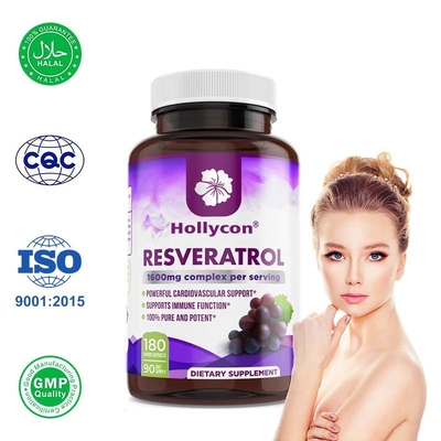 OEM Resveratrol Kapsul untuk Antioksidan dan Kesehatan Digestif Dukungan Kekebalan