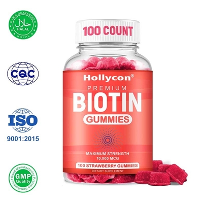 OEM Biotin Gummies Mempromosikan Pertumbuhan Rambut Mencegah Pengurangan dan Kerontokan Rambut