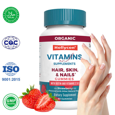 Suplemen Vitamin Label Pribadi Biotin Gummies Mendukung Perawatan Kulit Kekuatan Kuku