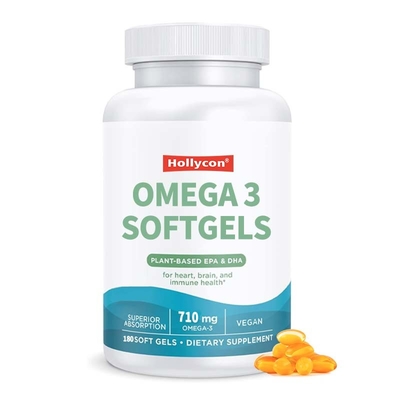 Minyak Alga Vegan Omega 3 Berkualitas Tinggi Untuk Kesehatan Jantung & Otak