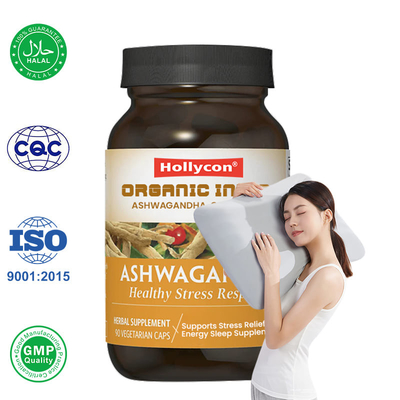 Grosir India organik Ashwagandha Kapsul Mendukung Pengurangan Stres Energi dan Tidur