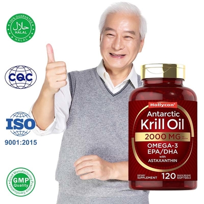 OEM Minyak Krill Antartika Softgels Antioksidan Anti-penuaan Dukungan Kesehatan Jantung