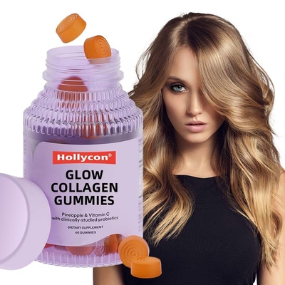 Hot Selling OEM Collagen Gummies untuk Rambut tebal, Kuku Kuat & Kulit Sehat