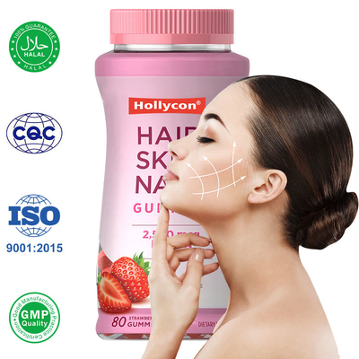 Rambut Kulit Dan Kuku Permen karet Untuk Wanita 2500mcg Biotin Untuk Pertumbuhan Rambut Biotin Permen karet