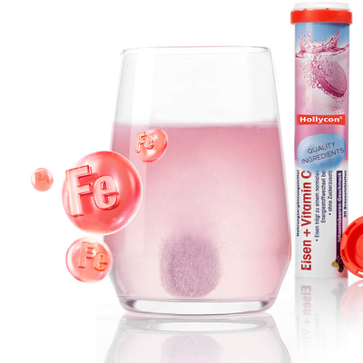 OEM Besi Dan Vitamin C Effervescent Tablet Untuk Besi Dukungan Suplemen Besi