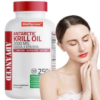 Minyak Krill Antartika Untuk Mendukung Kesehatan Umum 2000mg Minyak Krill Antartika Softgels