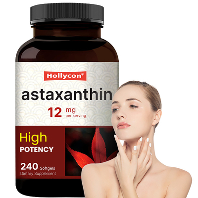OEM Astaxanthin Softgels Untuk Antioksidan Natural Untuk Kulit 12mg Astaxanthin Softgel