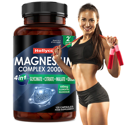 OEM Kapsul Kompleks Magnesium Glycinate Untuk Dukungan Otot Kapsul Magnesium