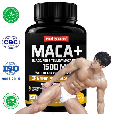 Kapsul Bubuk Akar Maca Organik yang Disesuaikan Suplemen Energi Mood Pil Maca