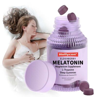 Pabrik Melatonin Sleep Gummies L-Theanine Bantuan Tidur Malam Hari Membantu Tertidur